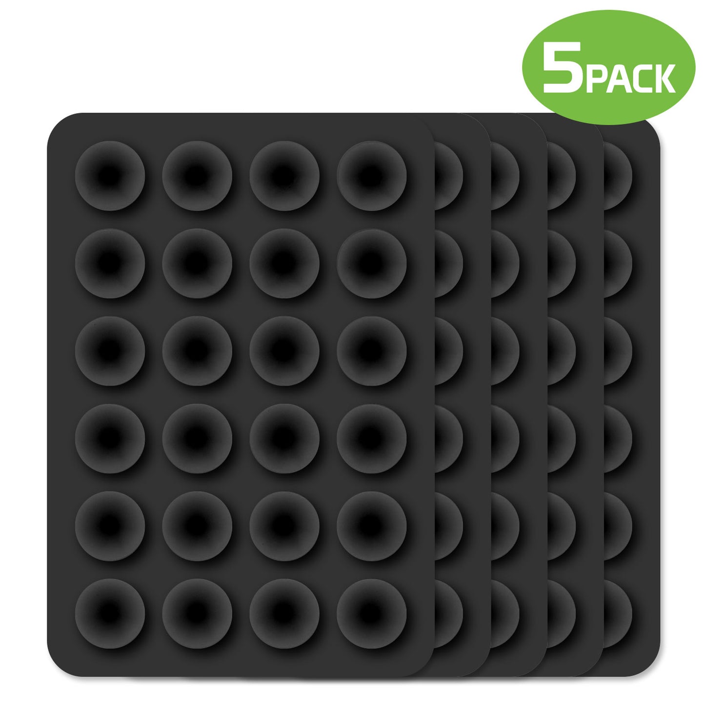 SCUPBK5 - Cellet Multipurpose Mini Suction Cup Mat – 5 Pack | Strong 3M Adhesive | Dashboard, Phone, Battery Pack Holder | Compact 2.3" x 3.3" Grip Pads for Car, Home, & Travel