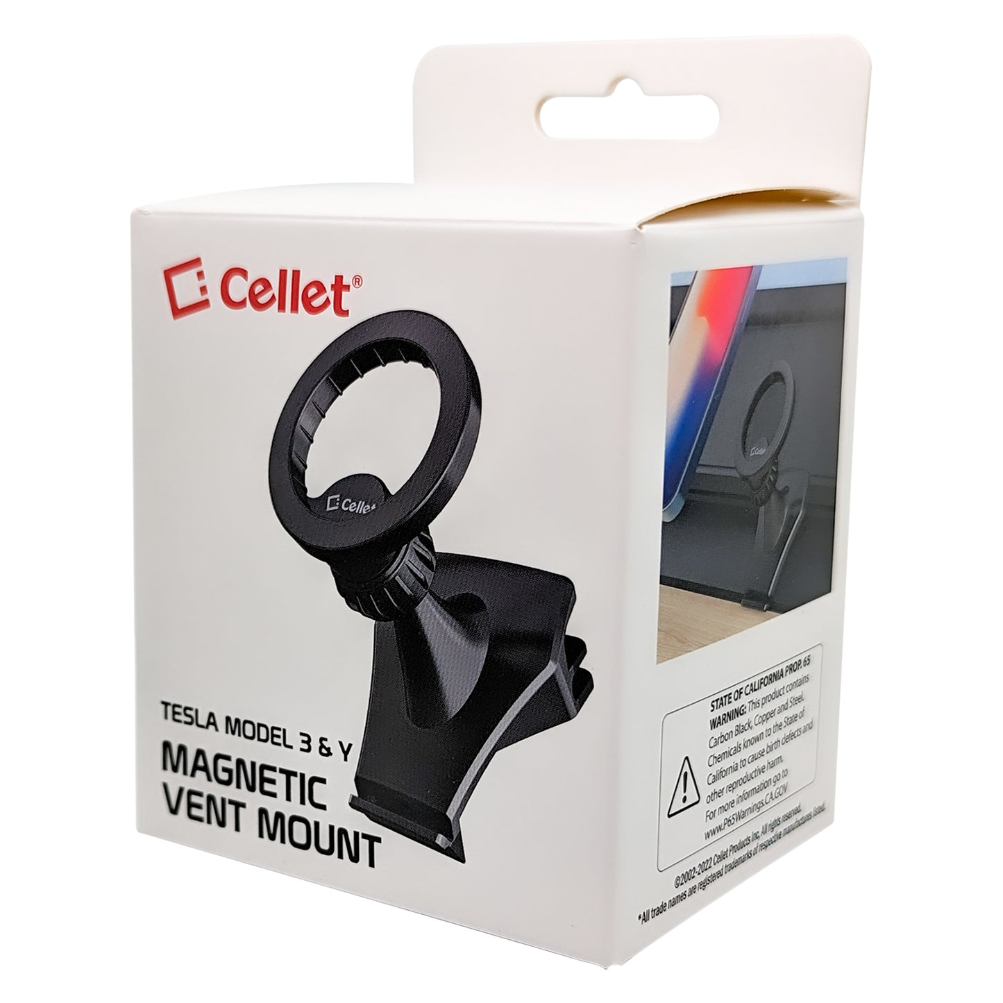 PH211 - Cellet Magnetic Air Vent Phone Mount for Tesla Model 3 & Model Y – Cradle-Less 360° Rotation Car Holder with Extra-Strength Metal Ring – Compatible with iPhone 16/15/14/13 & Samsung Galaxy S25/S24