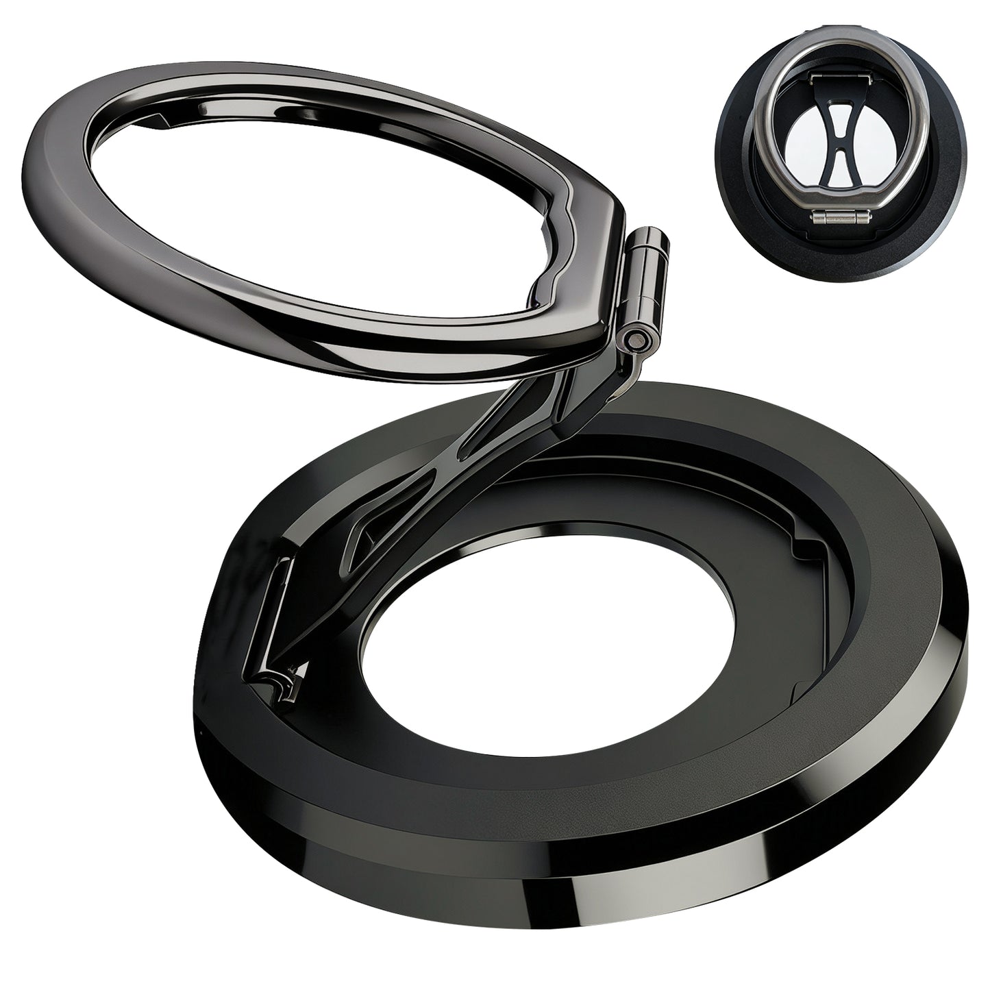 CLCMRINGC - Magnetic Phone Ring Holder Compatible with MagSafe - Ultra-Light 45g Aerospace Design - 360° Rotation & 90° Flip Metal Kickstand - Strong Grip Mount for iPhone 15 14 13 12, Plus, Pro Max & All Cases