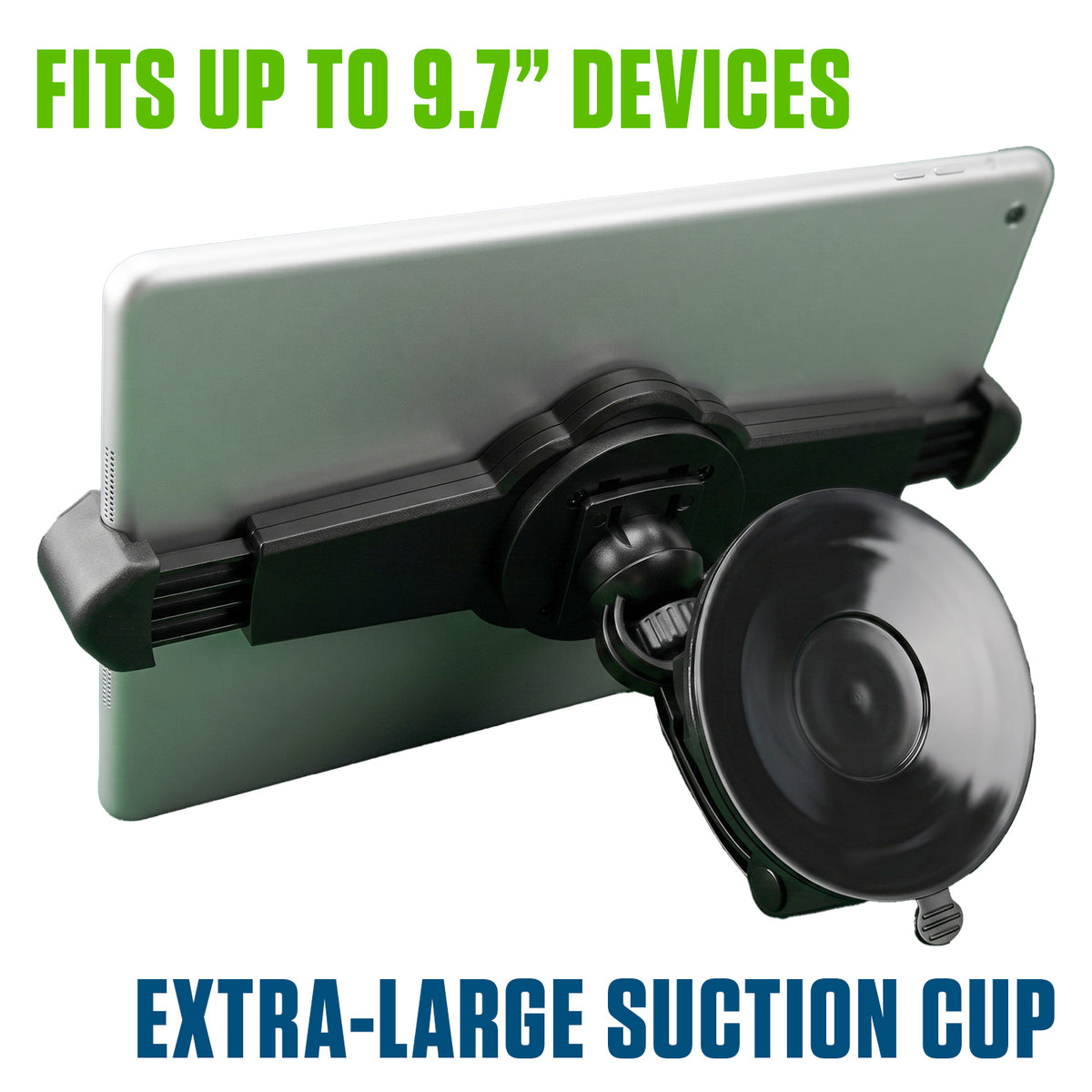 PHTABCN - Cellet Windshield Tablet Holder for Car Heavy Duty Suction Cup Mount 360 Rotation Cradle Compatible with iPad Air Mini, Samsung Galaxy Tab, Fire HD 7 8 10, GPS, Commercial Truck Drivers, Up to 9.7"