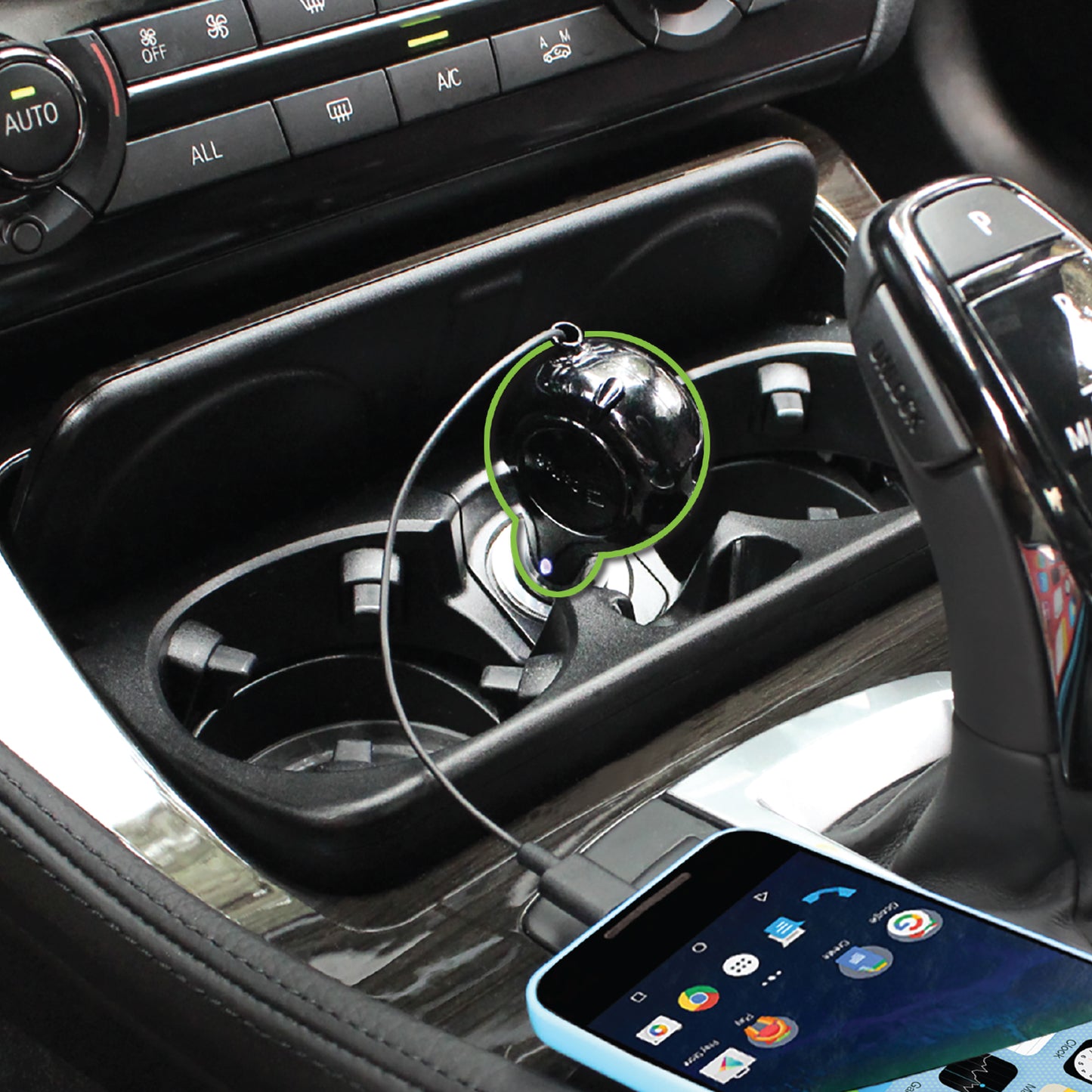 PUSBC30R - Cellet Retractable USB-C Car Charger – 15W Fast Charging, 3.3ft Cable, 3A Output, Blue LED Indicator – Compatible with Apple iPhone 15/16 Series & Android USB-C Devices – Compact, Tangle-Free