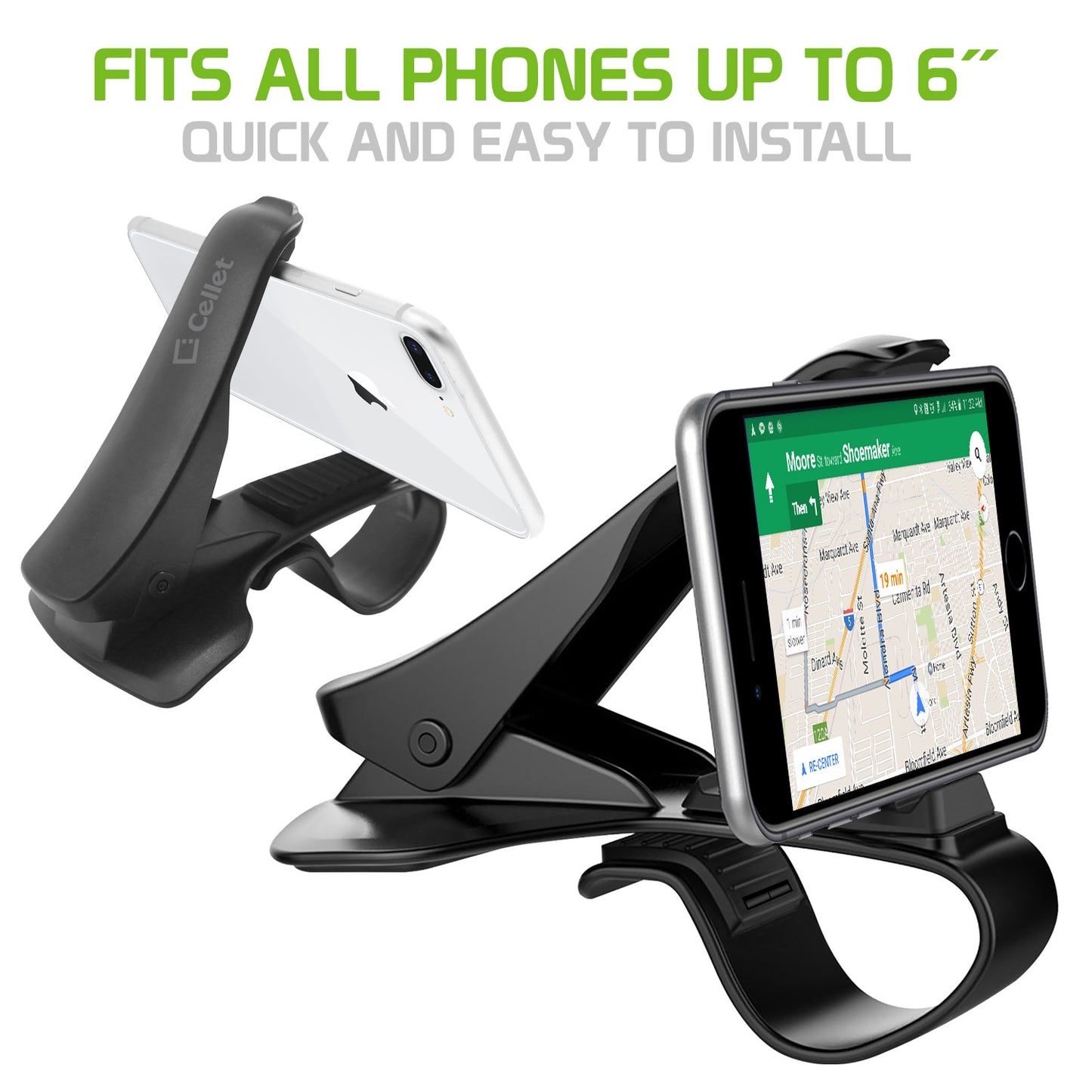 PHD270 - Cellet Dashboard Phone Holder – Secure Clip Mount for Safe & Hands-Free Driving