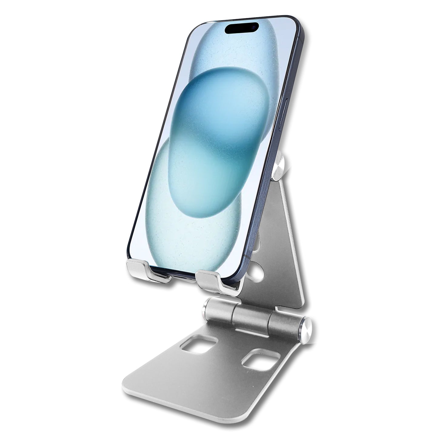 PHALUSL_FA - Table Desktop Phone Stand Smartphone Holder, Portable Resilient Aluminum -Silver (Copy)