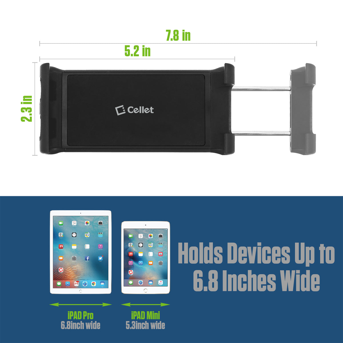 PHC19CN - Cellet Flexible Arm Cup Holder Tablet Mount - Universal Car Cup Base Holder with 360° Swivel & Adjustable Neck for iPad Pro Air Mini, Samsung Galaxy Tab, Surface, & 4.7-9.5 Inch Devices