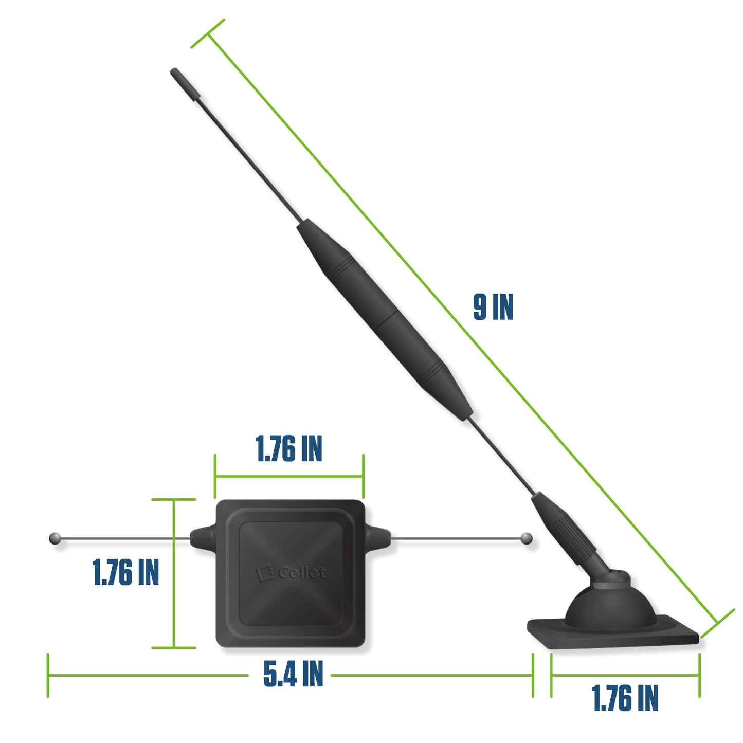 ACAR3A-AZFBA - 📡 Cellet Passive Repeater Car Antenna Signal Booster Kit for Vehicle Cell Phone Reception, Magnetic Roof Mount External Antenna with Indoor Passive Repeater Patch, No Power Required, Universal Cars Trucks SUVs RVs 🚗