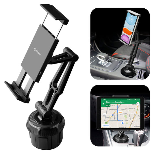 PH620 -  Cellet Heavy Duty Cup Holder Mount for Tablet Smartphone - 360° Swivel, Expandable Base Car Holder for iPad iPhone Samsung Galaxy & All Smartphones