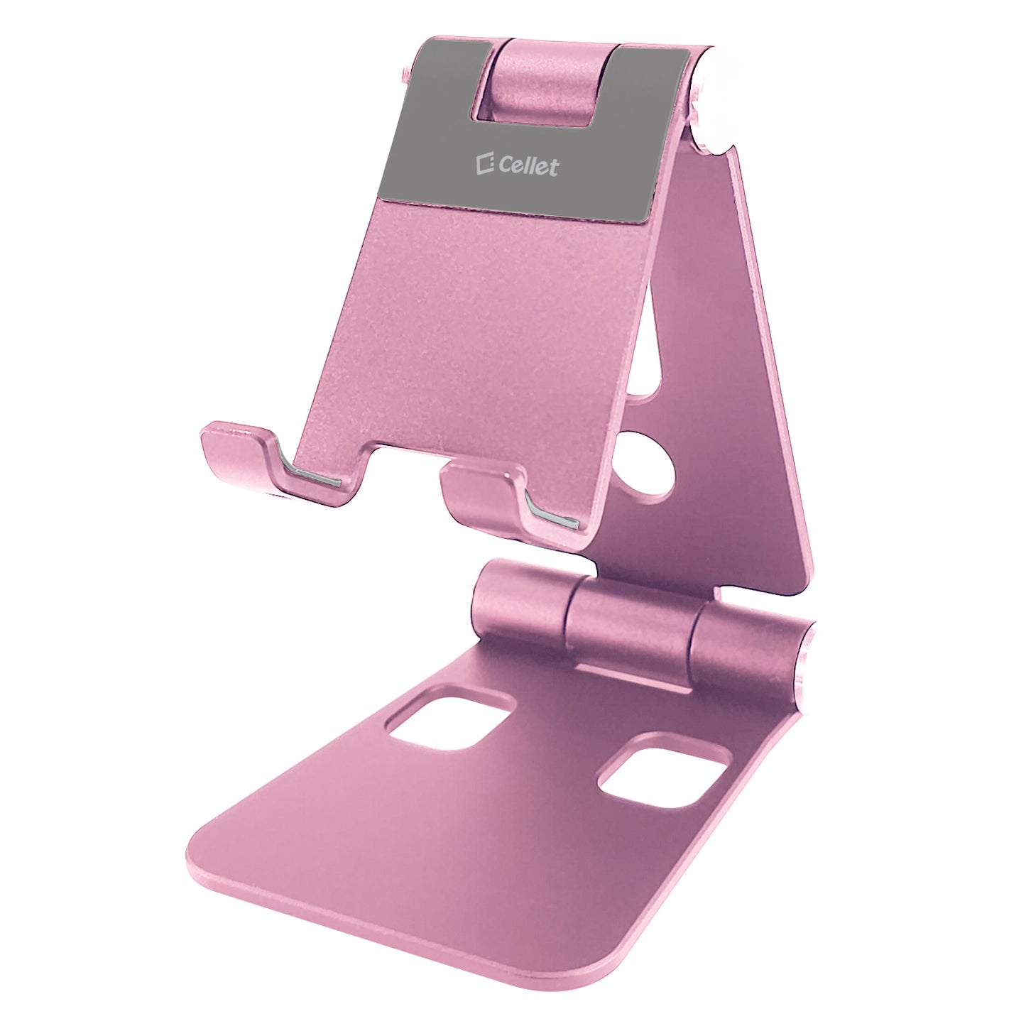 PHALURG_FA - Adjustable Desktop Stand, Heavy Duty Adjustable Aluminum stand with 270 Degree Rotation for Smartphones, Tablets, iPads and Nintendo Switch – Rose Gold