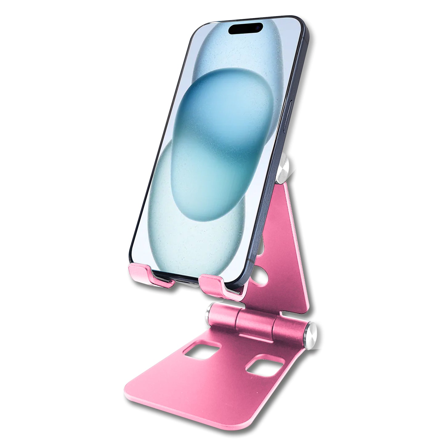 PHALURG_FA - Adjustable Desktop Stand, Heavy Duty Adjustable Aluminum stand with 270 Degree Rotation for Smartphones, Tablets, iPads and Nintendo Switch – Rose Gold
