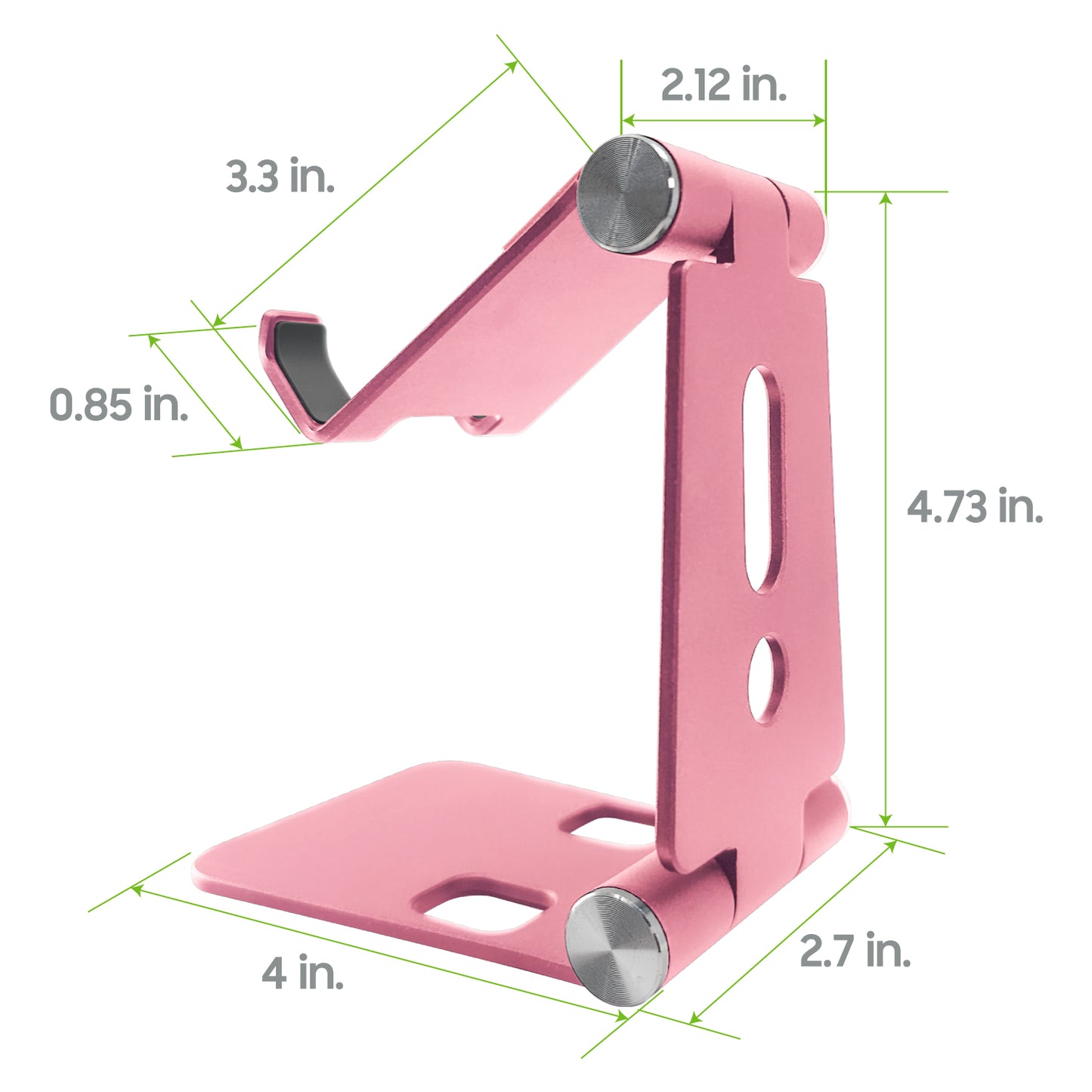 PHALURG_FA - Adjustable Desktop Stand, Heavy Duty Adjustable Aluminum stand with 270 Degree Rotation for Smartphones, Tablets, iPads and Nintendo Switch – Rose Gold