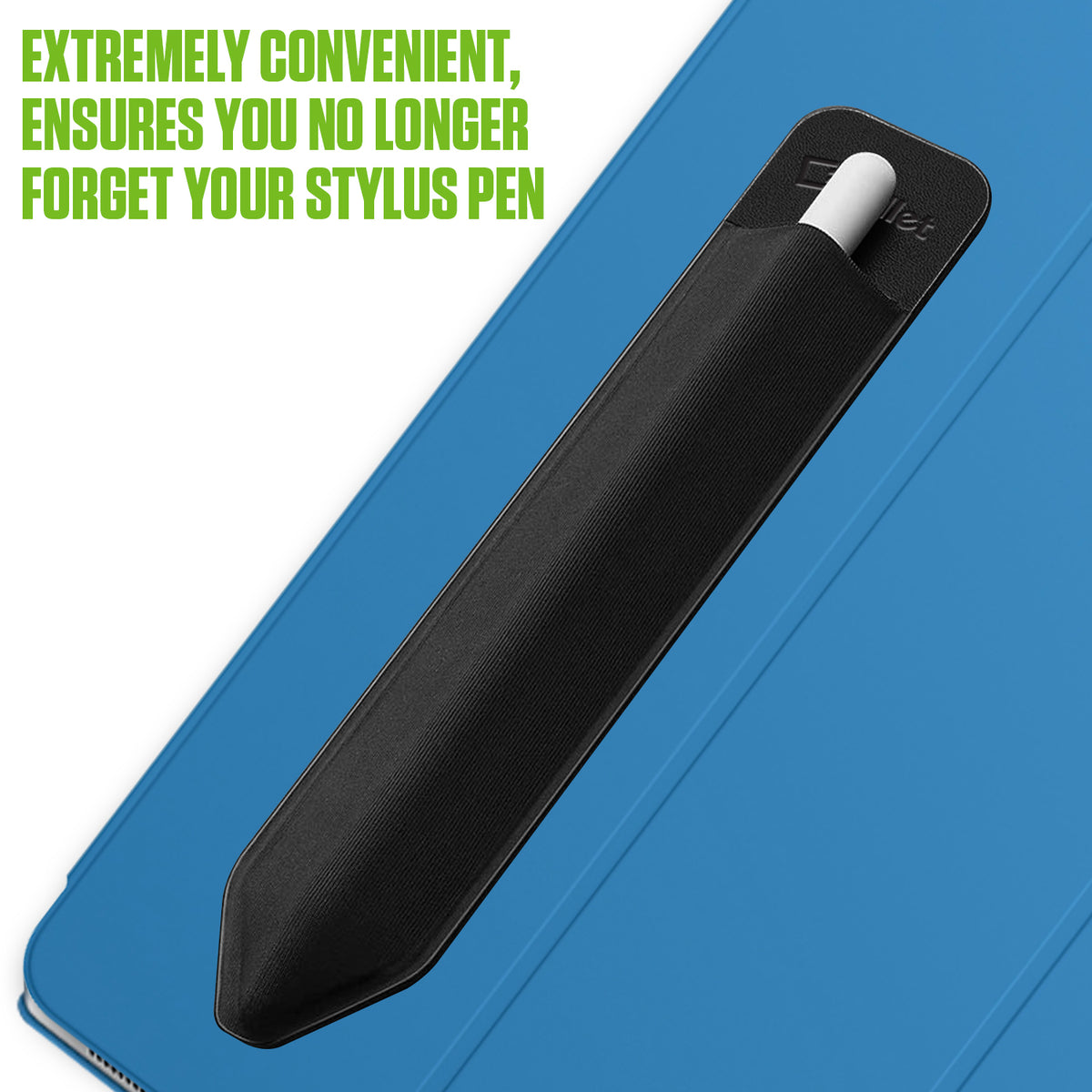 STHOLDER2 - Cellet 2 Pack Stylus Pen Holder for iPad - Elastic Sleeve with Premium Adhesive, Compatible with Apple iPad Pro, Air, Mini, iPad & Tablets - Black