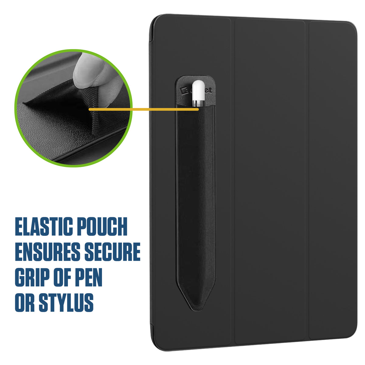 STHOLDER2 - Cellet 2 Pack Stylus Pen Holder for iPad - Elastic Sleeve with Premium Adhesive, Compatible with Apple iPad Pro, Air, Mini, iPad & Tablets - Black