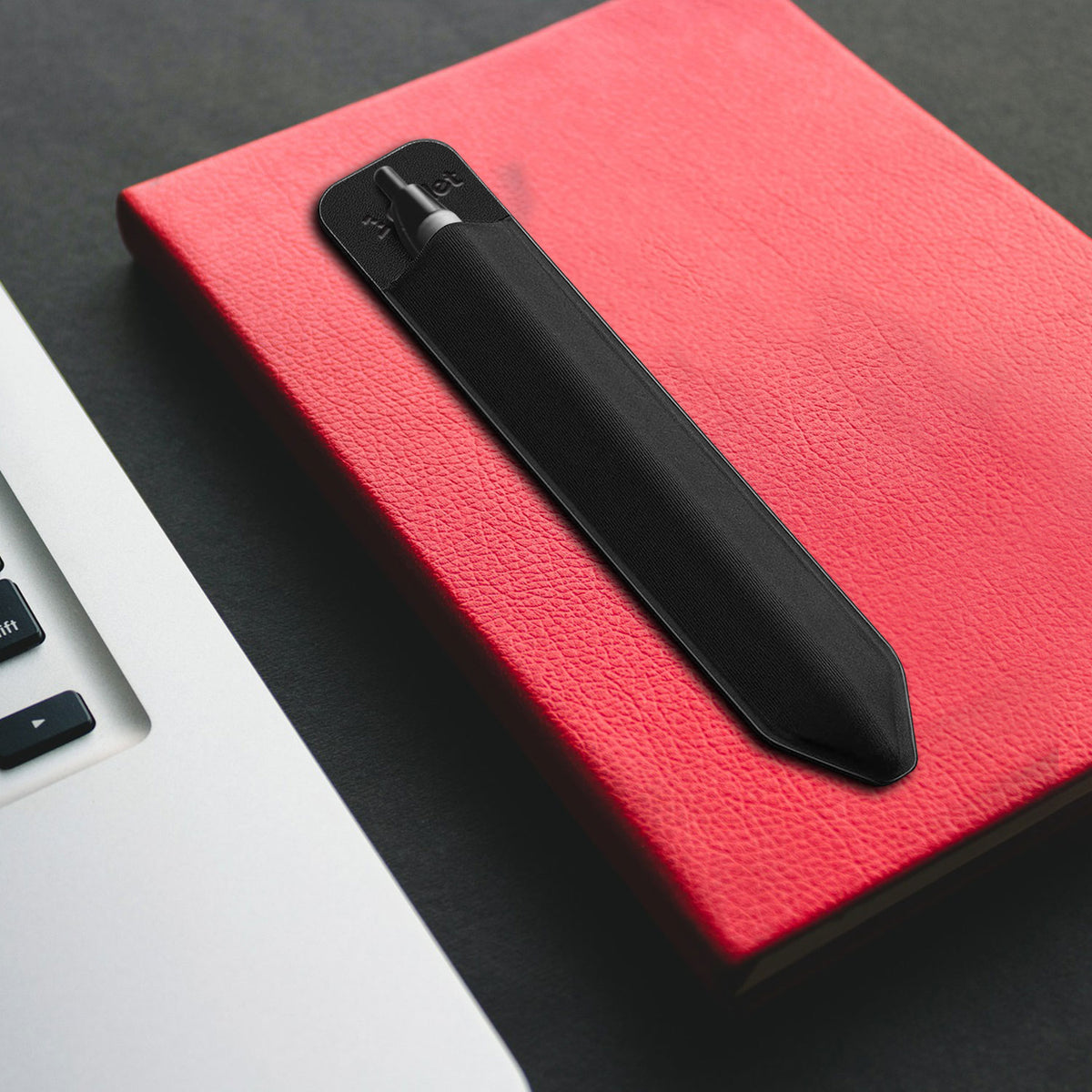 STHOLDER2 - Cellet 2 Pack Stylus Pen Holder for iPad - Elastic Sleeve with Premium Adhesive, Compatible with Apple iPad Pro, Air, Mini, iPad & Tablets - Black
