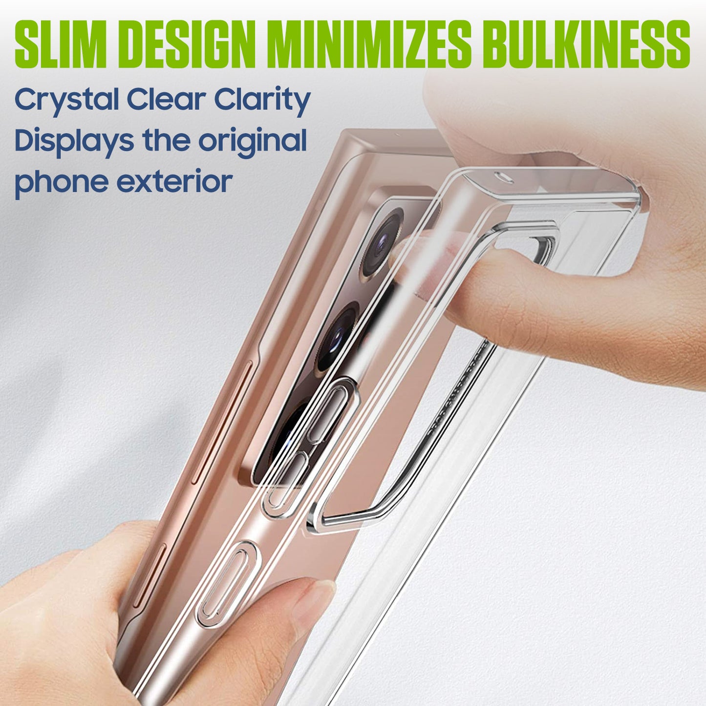 CCSAMN20CL - Crystal Clear Case for Samsung Galaxy Note 20, Ultra Slim Thin Shockproof Protective Phone Cover, Military Grade Drop Tested, Anti-Scratch PC Back & Flexible TPU Bumper, Supports Wireless Charging