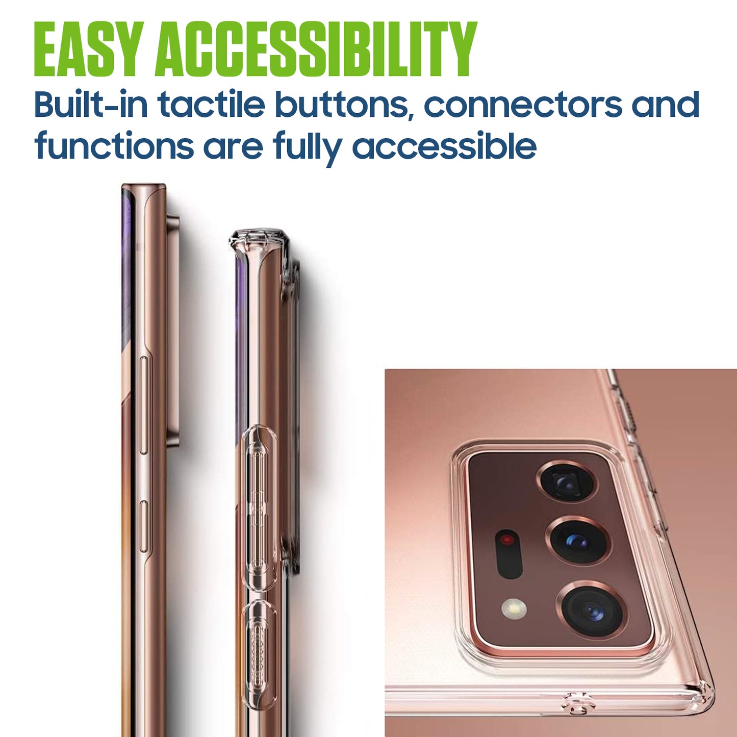 CCSAMN20CL - Crystal Clear Case for Samsung Galaxy Note 20, Ultra Slim Thin Shockproof Protective Phone Cover, Military Grade Drop Tested, Anti-Scratch PC Back & Flexible TPU Bumper, Supports Wireless Charging