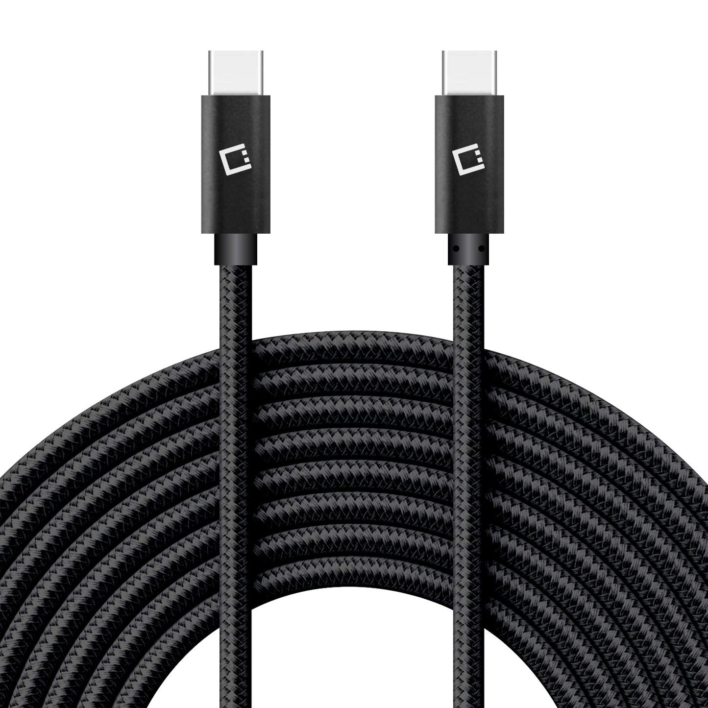 DCDC4BK - Cellet 4ft. USB-C to USB-C Fast Charging and Data Sync Nylon Braided Cable Compatible with Apple iPhone 15 Series, Samsung Galaxy series, Google Pixel Series