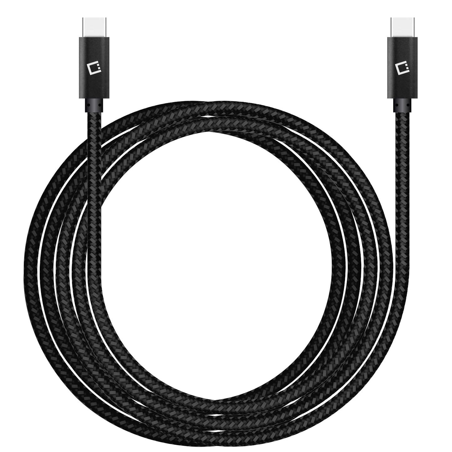 DCDC4BK - Cellet 4ft. USB-C to USB-C Fast Charging and Data Sync Nylon Braided Cable Compatible with Apple iPhone 15 Series, Samsung Galaxy series, Google Pixel Series