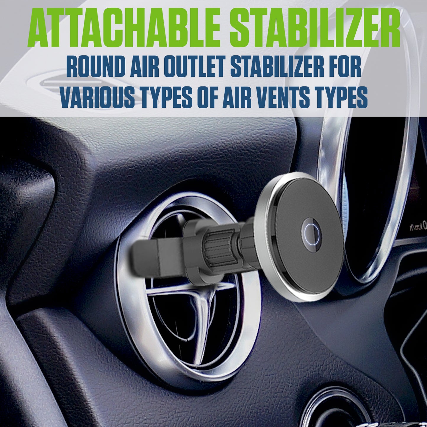 PHMAG12 - Cellet Inc. Magnetic Wireless Car Charger Mount, Fast Charging MagSafe Compatible Phone Holder for iPhone 16/15/14/13/12 Series - Air Vent Mount with Expandable Hook & Adjustable Head