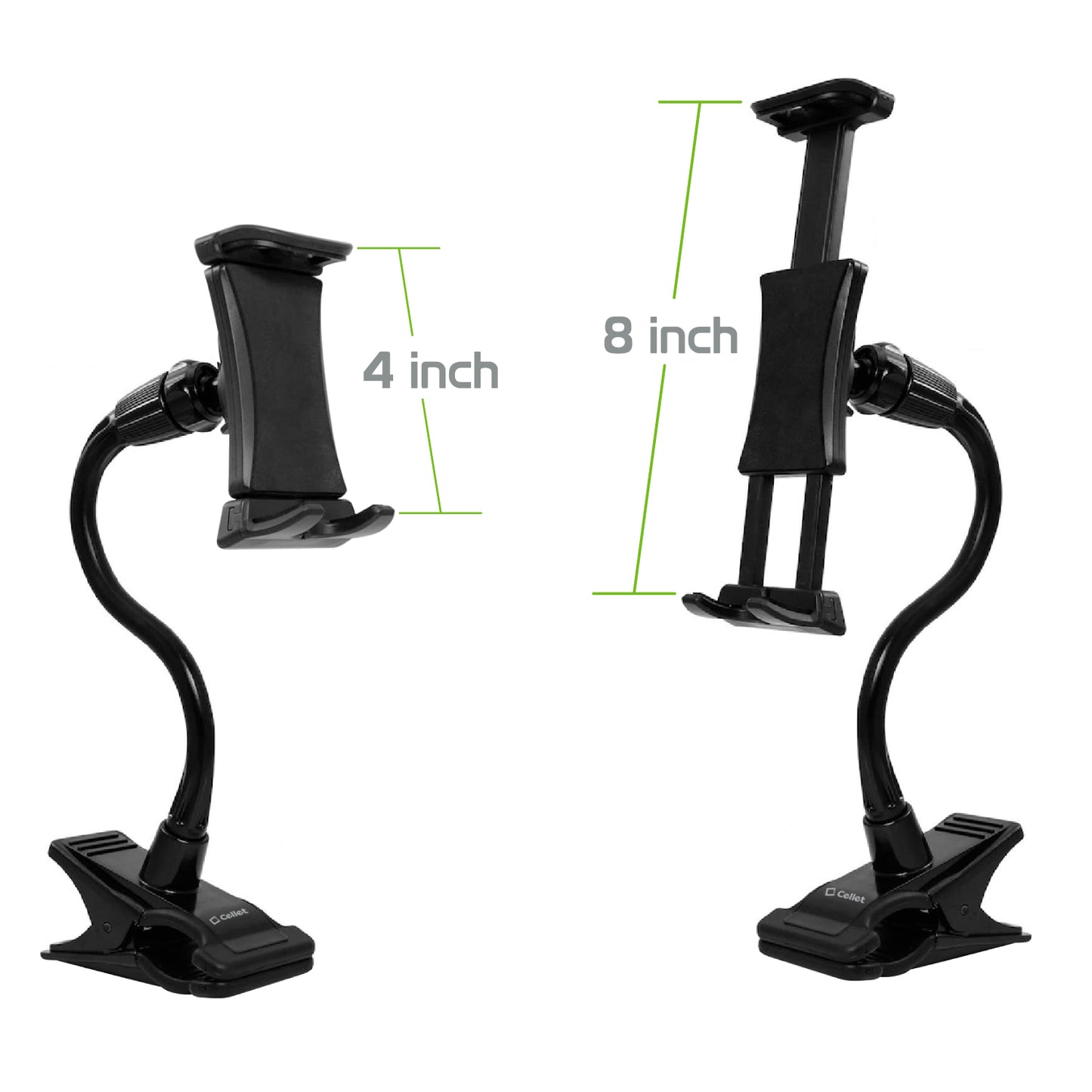 PH500 - Cellet Flexible Gooseneck Tablet & Phone Clip Holder – Adjustable Stand with Heavy-Duty Clamp, 360° Rotation, Non-Slip Rubberized Grips – Compatible with Smartphones, Tablets, Nintendo Switch & More