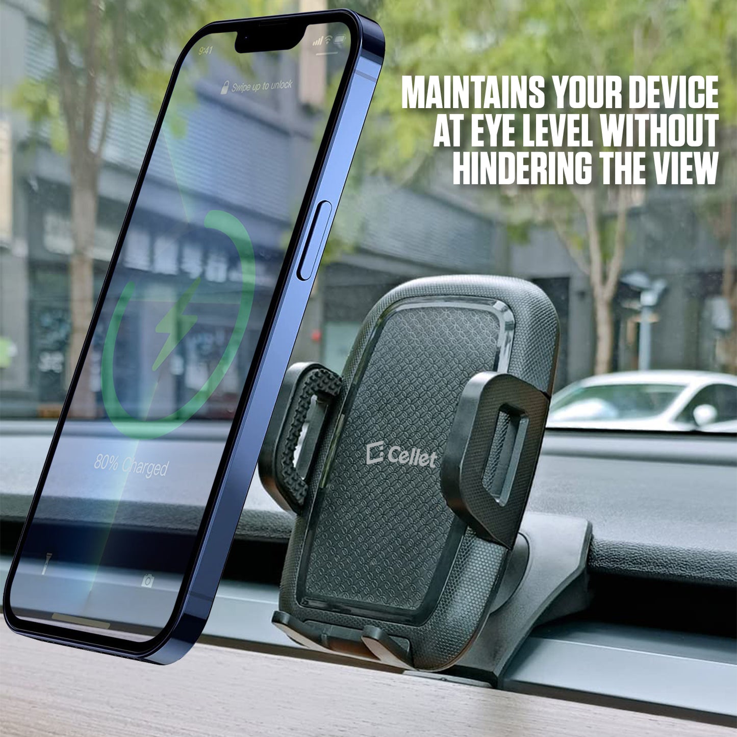 PH240 - Cellet Tesla Model 3 & Model Y Air Vent Phone Mount, 360° Rotation Car Phone Holder, Non-Slip Clamp Cradle, Dashboard Vent Clip Cell Phone Stand Compatible with iPhone 15 14 13 Pro Max, Samsung Galaxy, Pixel