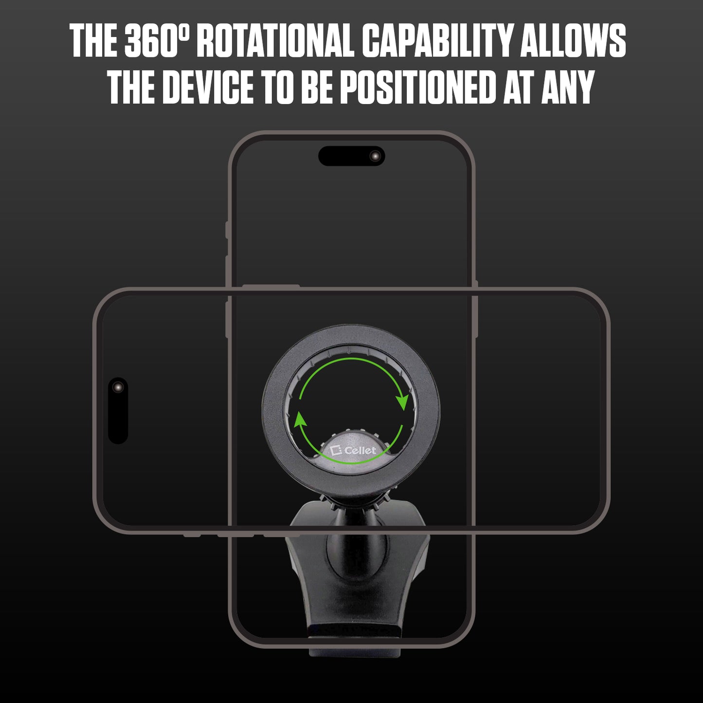 PH211 - Cellet Magnetic Air Vent Phone Mount for Tesla Model 3 & Model Y – Cradle-Less 360° Rotation Car Holder with Extra-Strength Metal Ring – Compatible with iPhone 16/15/14/13 & Samsung Galaxy S25/S24