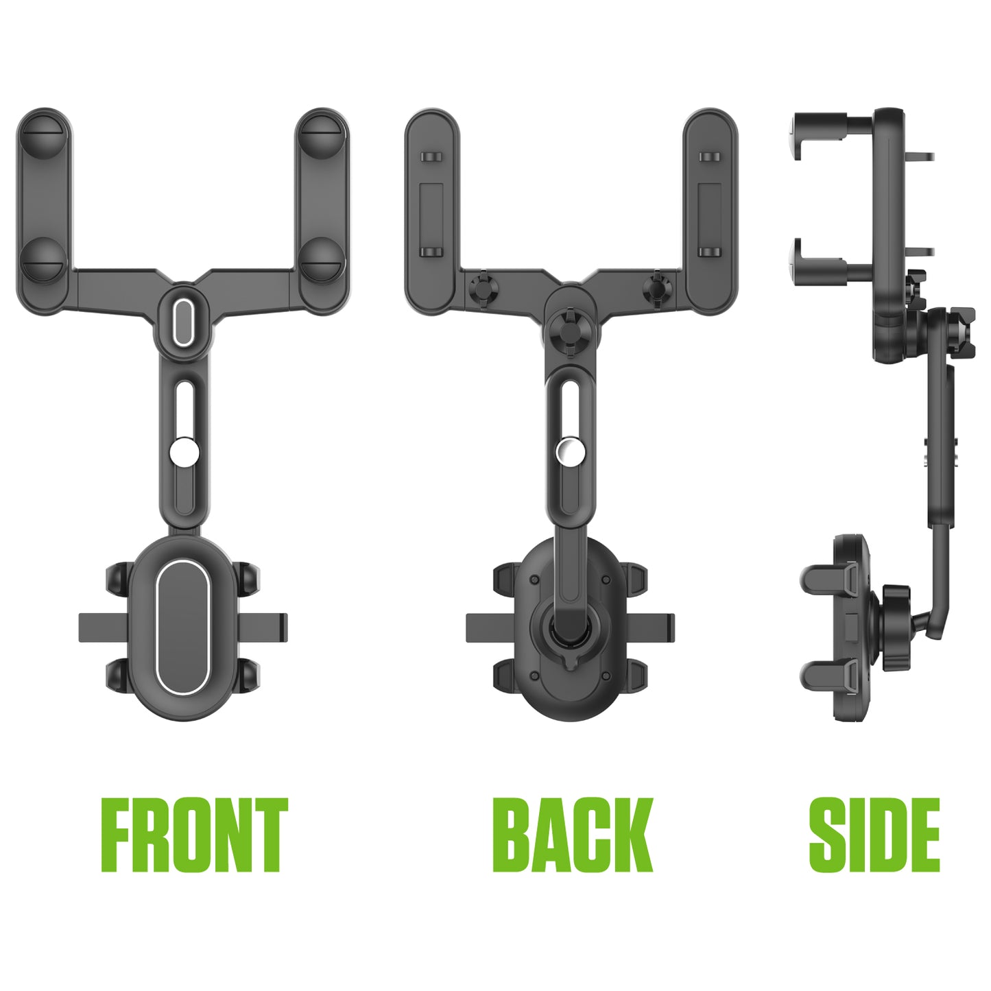 PHMIR5 -  Cellet Rear-View Mirror Phone Mount – 360° Rotation Car Holder for iPhone 15 14 13 Pro Max, Samsung Galaxy S24 S23 Ultra, Adjustable Fit 2.3”-3.75”, Hands-Free GPS Navigation