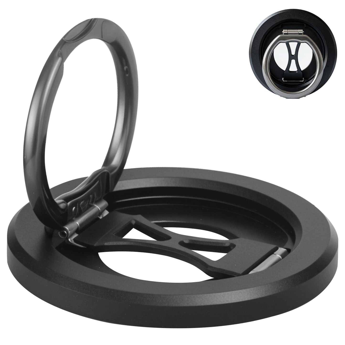 CLCMRINGC - Magnetic Phone Ring Holder Compatible with MagSafe - Ultra-Light 45g Aerospace Design - 360° Rotation & 90° Flip Metal Kickstand - Strong Grip Mount for iPhone 15 14 13 12, Plus, Pro Max & All Cases