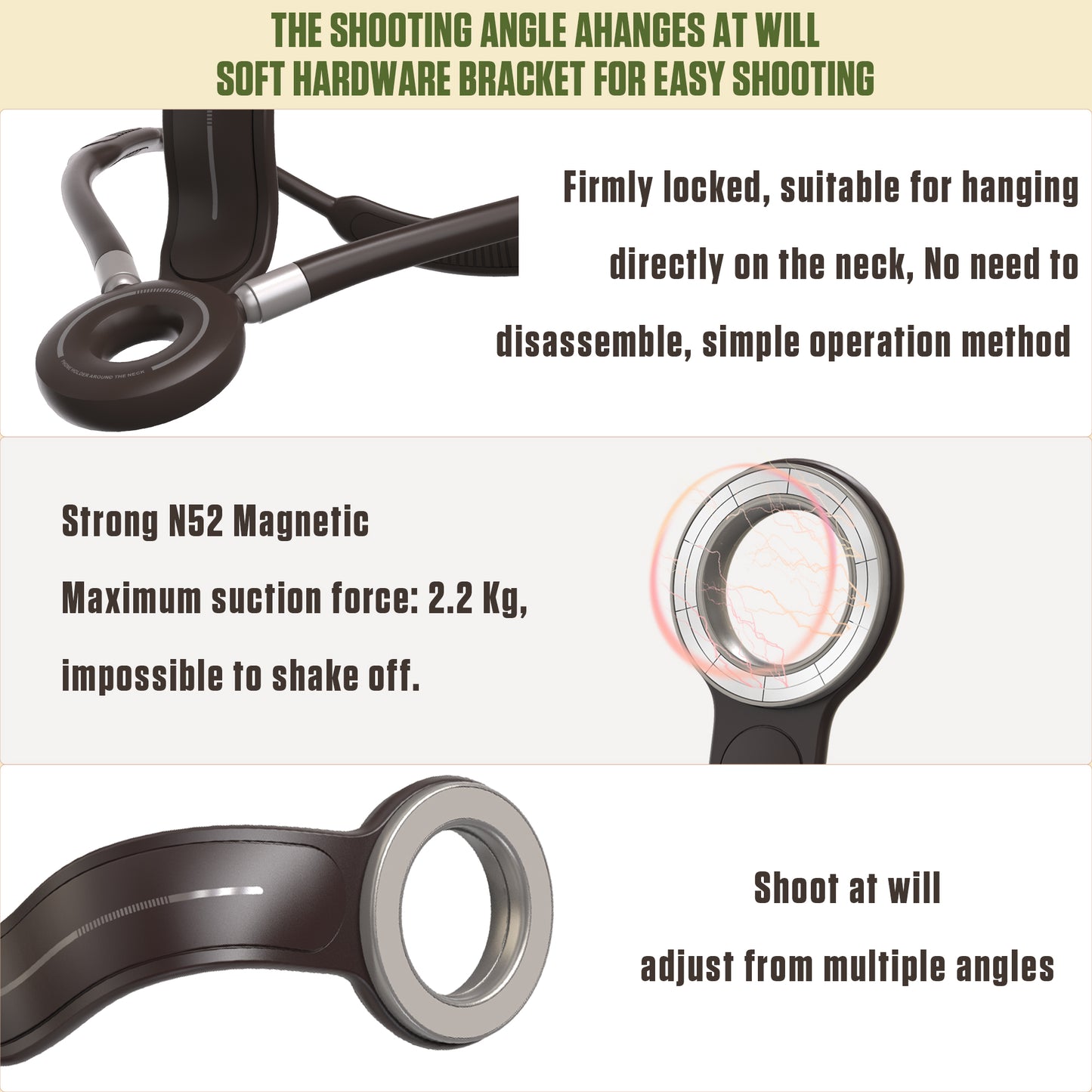 PHNECMAG - Cellet Magnetic Neck Phone Holder for Video Recording, Flexible Gooseneck Wearable Hands-Free POV Mount with N52 Magnets & Anti-Drop Safety Lanyard for iPhone, MagSafe & Smartphone