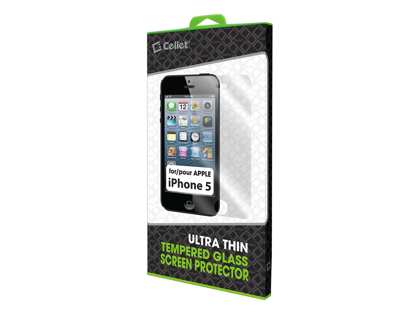 SGIPH5 - Tempered Glass Screen Protector for Apple iPhone 5/5s/5c (0.3mm) Cellet