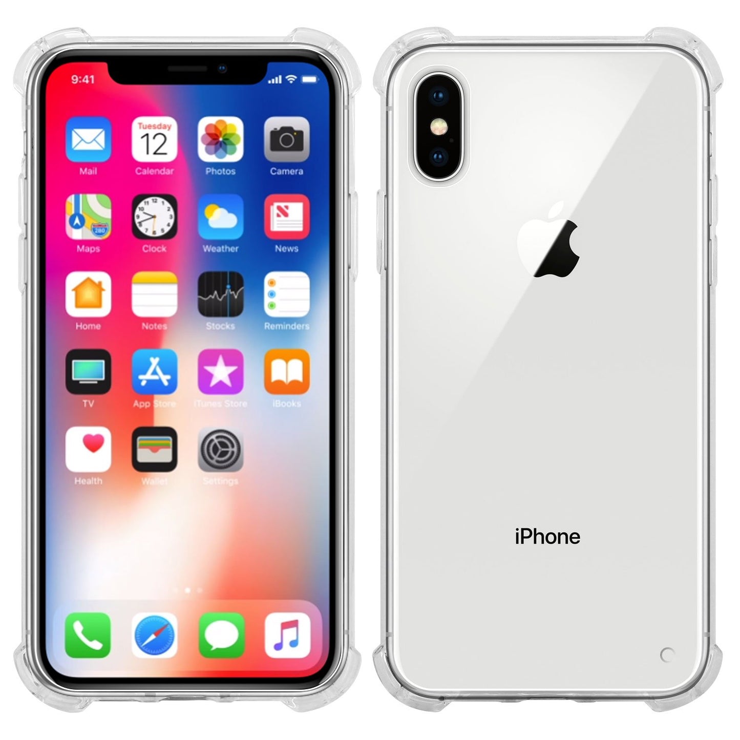 DDDX-  Durable Clear Shockproof Slim Phone Case TPU Material - iPhone X