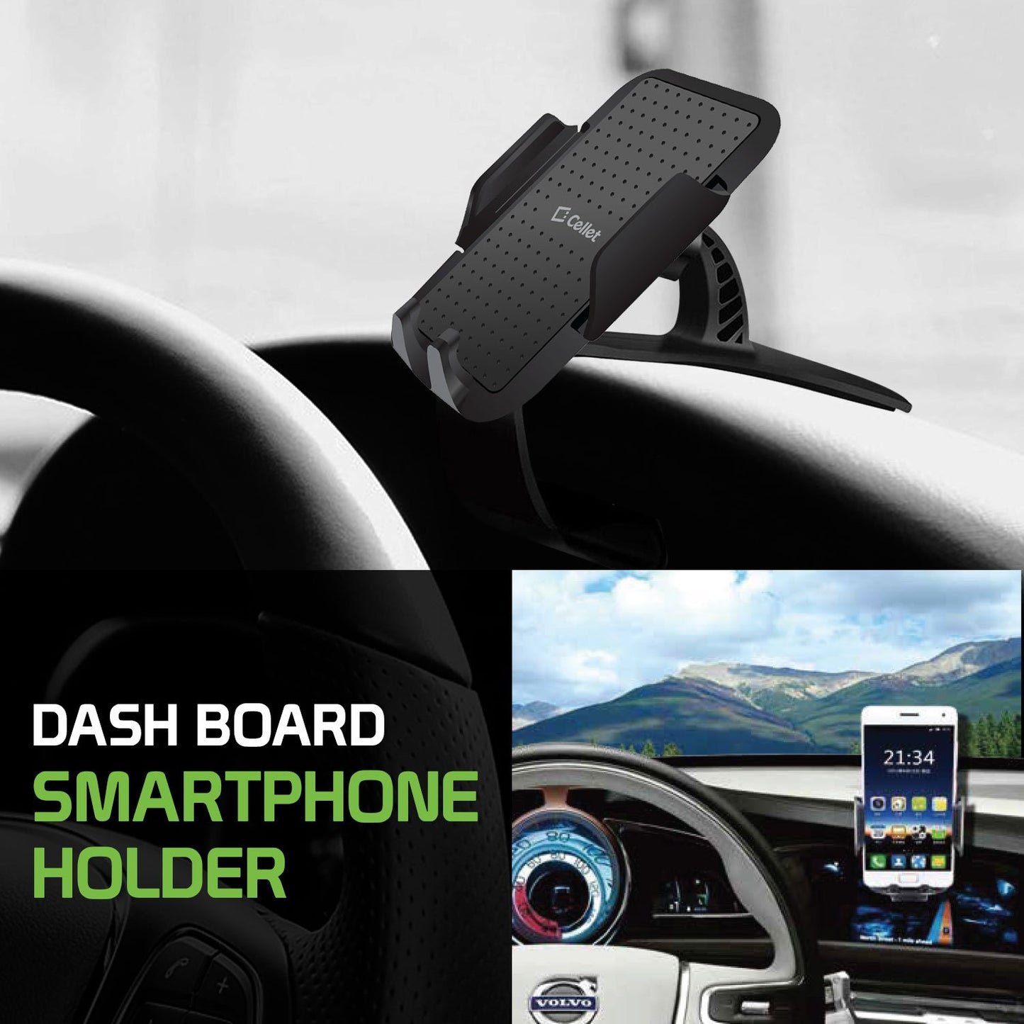 PHD250 -  Cellet Smartphone Holder, Car Phone Mount with 360 Degree Rotation