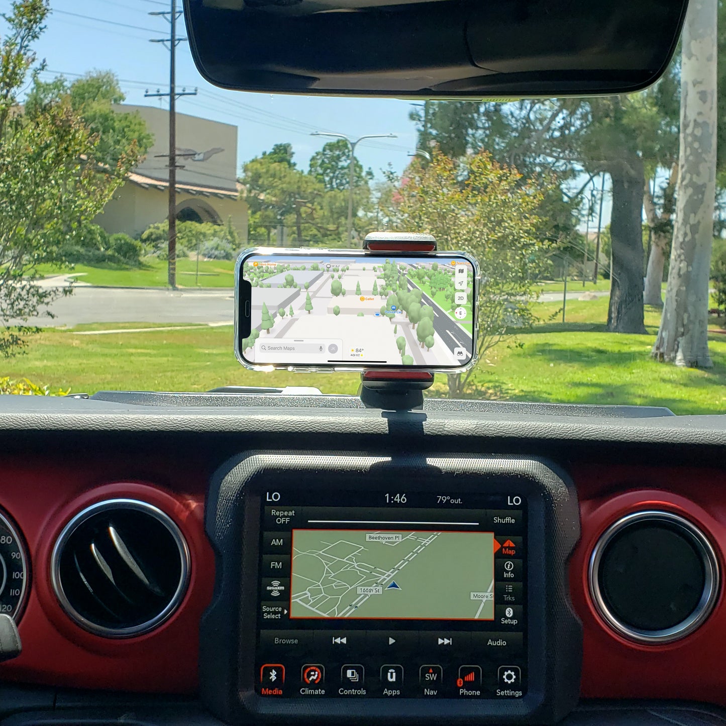 Dash Tray Phone Holder with Storage Compatible to Jeep Wrangler JL, JLU (2018-2022), Jeep Gladiator JT (2020-2022)