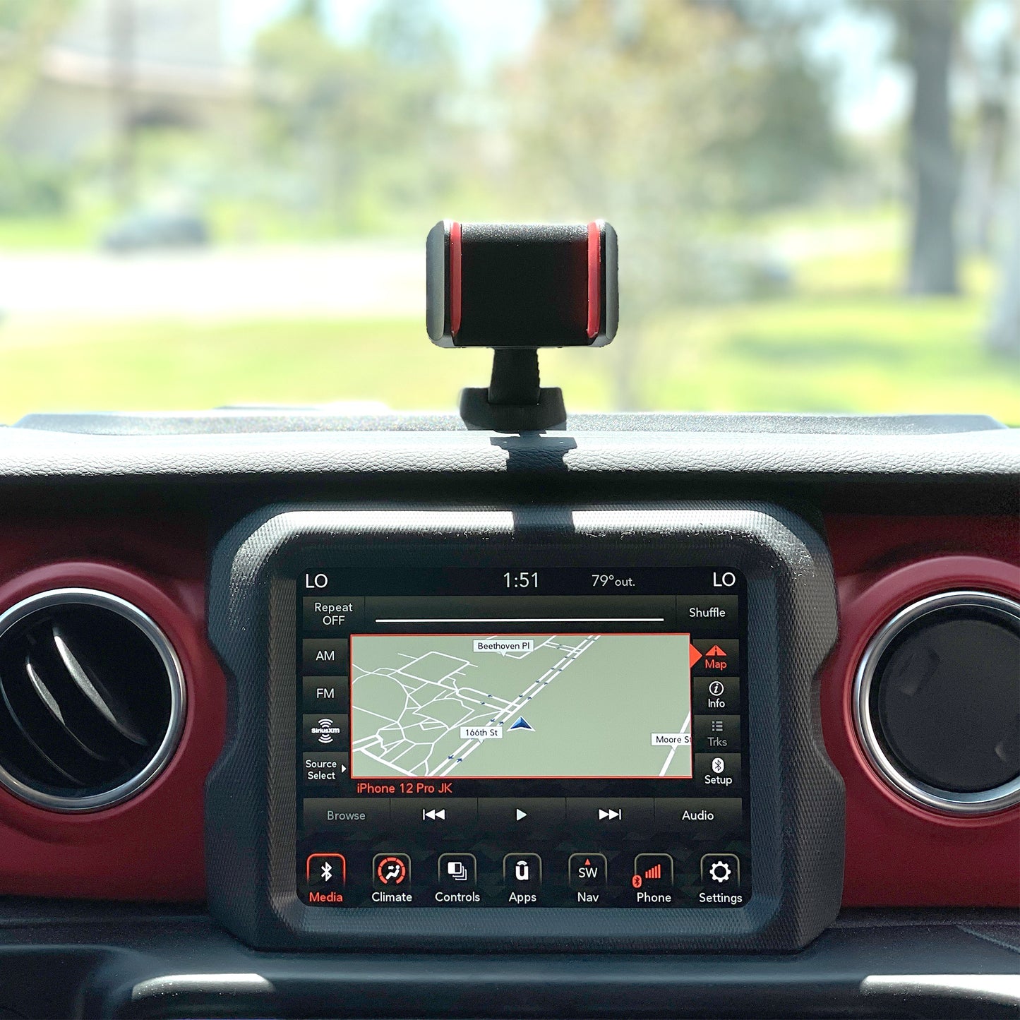 Dash Tray Phone Holder with Storage Compatible to Jeep Wrangler JL, JLU (2018-2022), Jeep Gladiator JT (2020-2022)